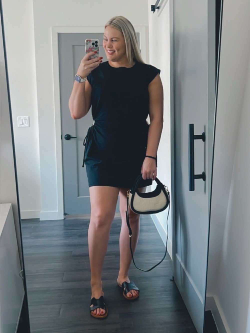 Universal Thread Black Sleeveless Side-Tie Mini Dress